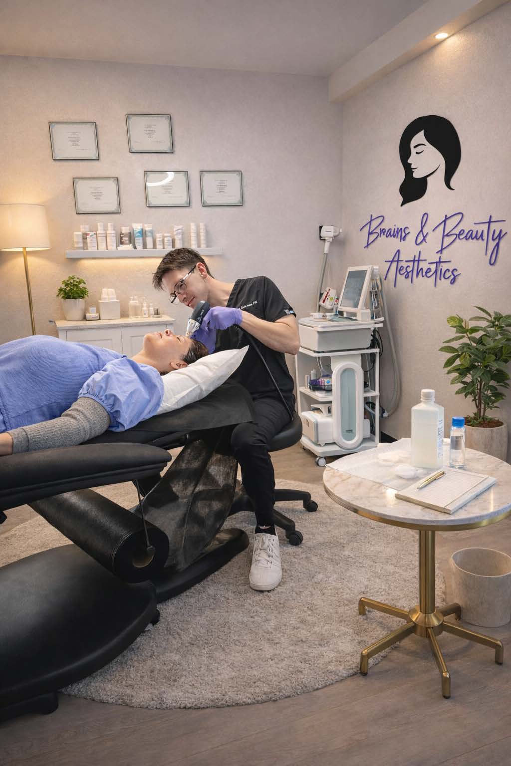 Treatment session at Brains & Beauty Aesthetics